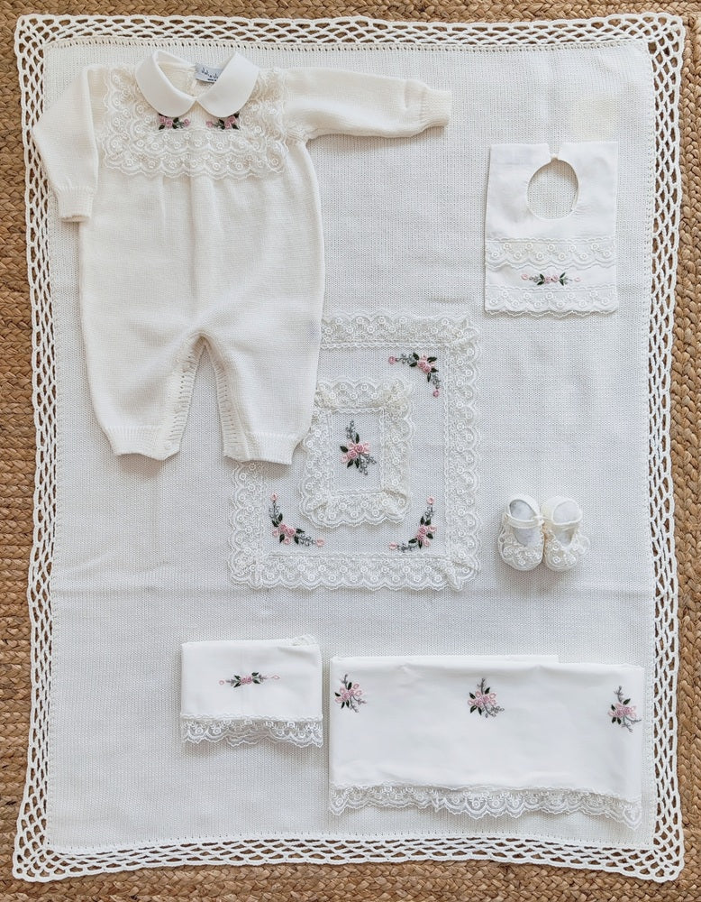 Set: Tutina, Bavetta e Scarpine \ Copertina \ Lenzuolino in lana Jolie Juliet