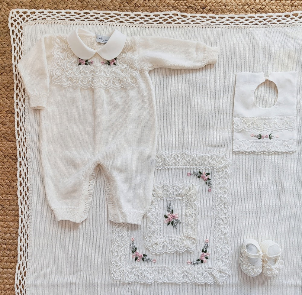 Set: Tutina, Bavetta e Scarpine \ Copertina \ Lenzuolino in lana Jolie Juliet